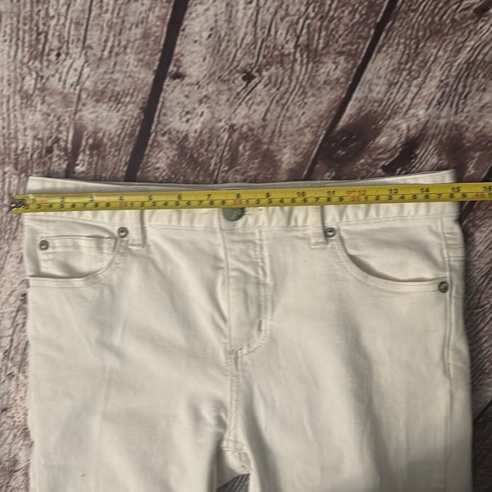 Free People White Skinny Denim Jeans Casual 27 Classic Boho Festival Costal - Picture 5 of 8
